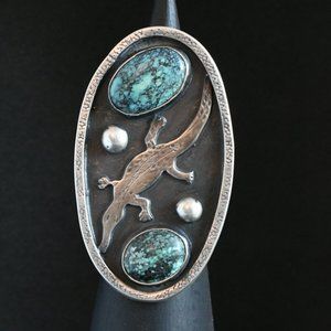 Charleys Forest Silver Crocodile Ring -- OOAK
